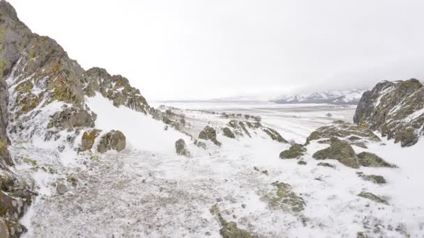 Neve Tardiva Sprig Pricopane Montagne Macin Dobrogea Romania — Video Stock