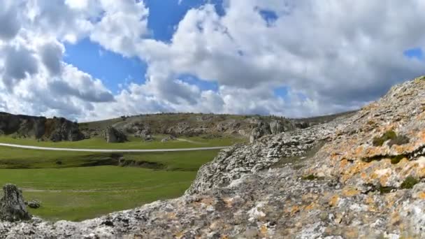 Αεροφωτογραφία Timelapse Πλάνα Από Την Ύπαιθρο Των Καρπαθίων Βουνών Φθινόπωρο — Αρχείο Βίντεο