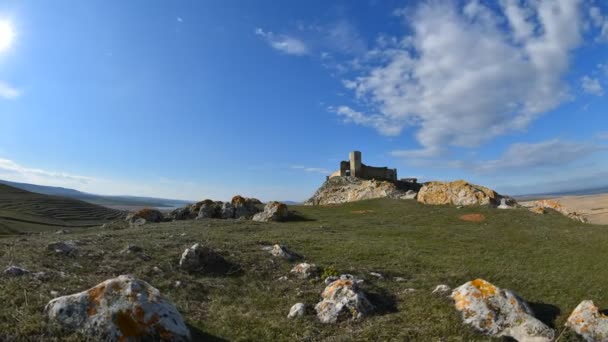 Αεροφωτογραφία Timelapse Πλάνα Από Την Ύπαιθρο Των Καρπαθίων Βουνών Φθινόπωρο — Αρχείο Βίντεο