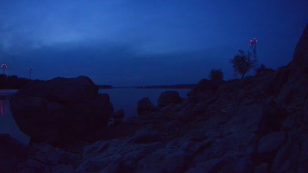 Flygfoto Över Donaus Flodstrand Sommaren Dobrogea Rumänien Timelapsbilder — Stockvideo