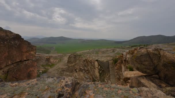 Αεροφωτογραφία Timelapse Πλάνα Από Την Ύπαιθρο Των Καρπαθίων Βουνών Φθινόπωρο — Αρχείο Βίντεο