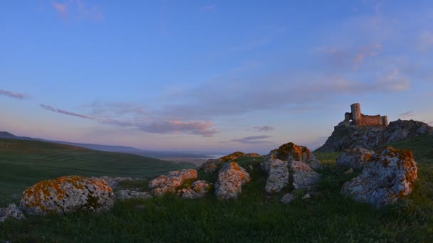 Αεροφωτογραφία Timelapse Πλάνα Από Την Ύπαιθρο Των Καρπαθίων Βουνών Φθινόπωρο — Αρχείο Βίντεο