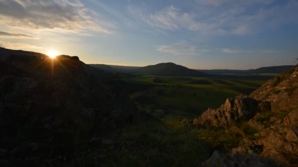 Aerial View Timelapse Footage Carpathian Mountains Countryside Autumn Romania — Stock Video