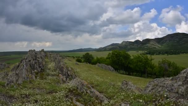 Luchtfoto Timelapse Beelden Van Het Karpaten Gebergte Landschap Herfst Roemenië — Stockvideo