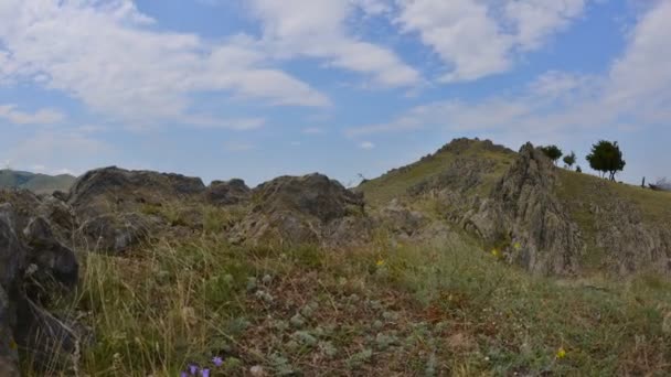 Luchtfoto Timelapse Beelden Van Het Karpaten Gebergte Platteland Herfst Ochtend — Stockvideo