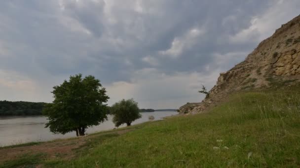 Воздушный Вид Дунайский Берег Летом Доброгея Румыния — стоковое видео