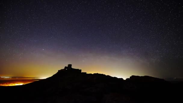 Cielo nocturno con Vía Láctea — Vídeos de Stock