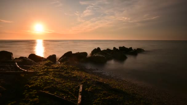 Seascape at sunrise — Stock Video