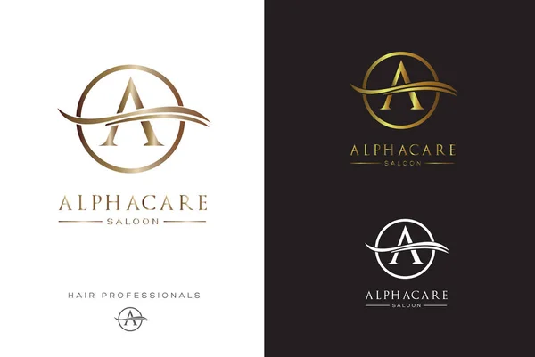 Diseño Creativo Del Logotipo Con Letras Alphacare Sobre Fondo Blanco — Vector de stock