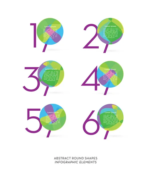 Abstrakte Runde Formen Mit Zahlen Auf Weißem Hintergrund — Stockvektor