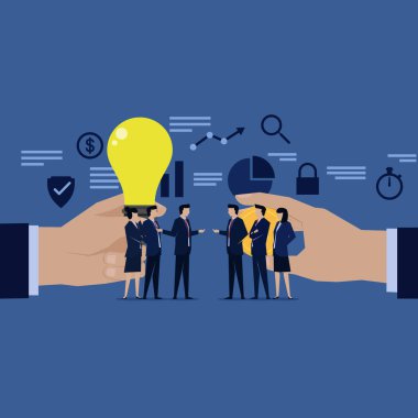 Pazarlık eden iki iş adamı takımı fikir parası satın alıyor. Business Landing Sayfa Şablonu.