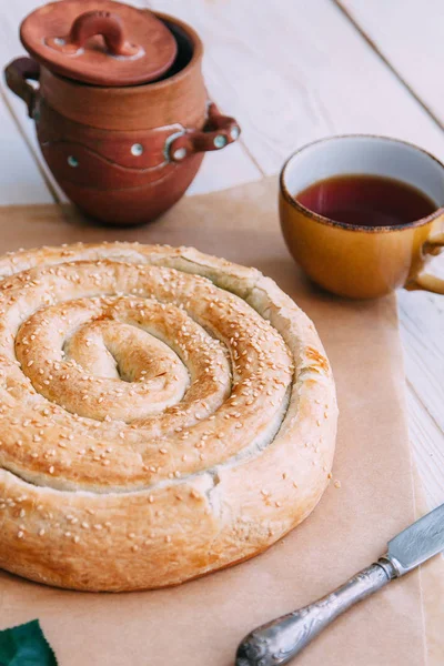 homemade pastries with potatoes