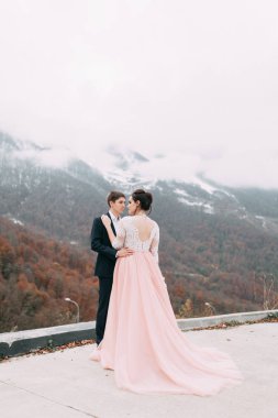 Sochi ve deniz, ca tarafından Avrupa tarzında bir düğün dağlarında modern düğün