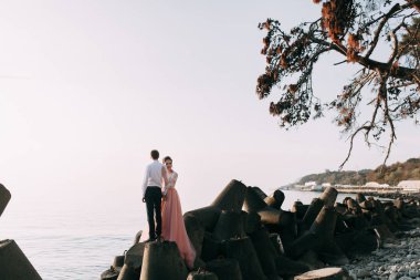 Sochi ve deniz, ca tarafından Avrupa tarzında bir düğün dağlarında modern düğün