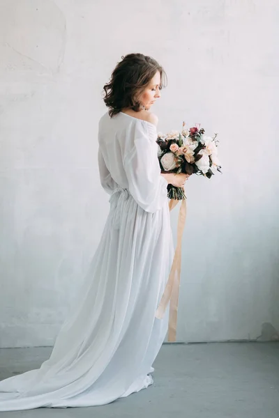 Easy Spring Morning Bride Scandinavian Style Studio Stylish Decor European — Stock Photo, Image