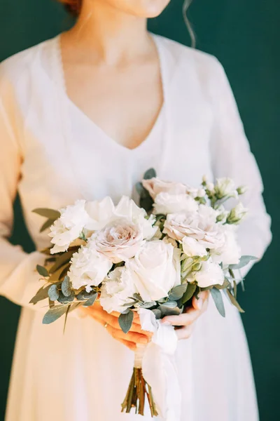 Impression Décoration Pour Mariage Avec Des Fleurs Bouquet Mariée Moderne — Photo