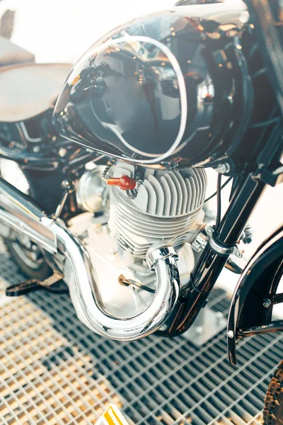 Metal Structures Exhibition Bike Details Retro Motorcycle Museum — ストック写真