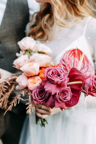 Florística Estilo Las Bellas Artes Europa Ramo Ligero Peonías Rosas — Foto de Stock