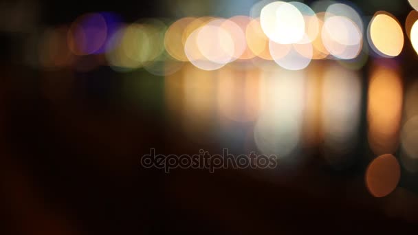 Bokeh de color en la noche — Vídeos de Stock