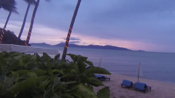 Kuala Lumpur Malaysia Asien Timlapse Sonnenuntergang Einem Strand Mit Palmen — Stockvideo