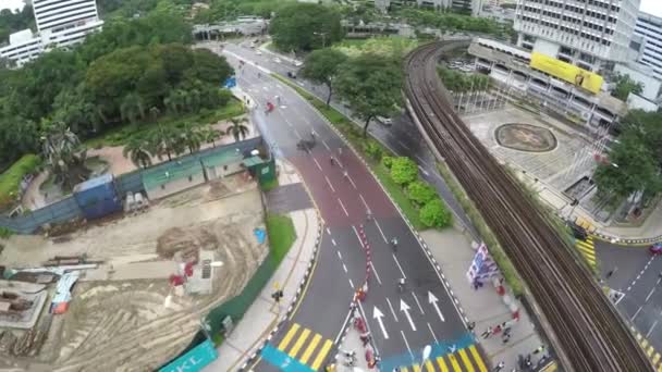 Kuala Lumpur Malásia Merdeka Square Rumo Férrea Rodoviária Lrt Ângulo — Vídeo de Stock