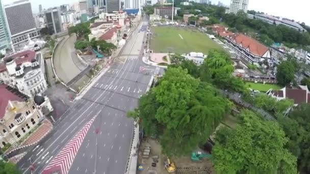Kuala Lumpur Malásia Merdeka Square Sobrevoando Estrada Rumo Praça Merdeka — Vídeo de Stock