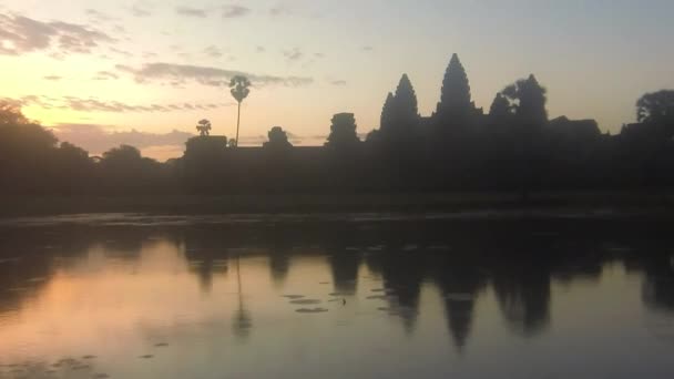 Cambodia Siam Reap Asia Timlapse Beautiful Angkor Wat Sunrise — стокове відео