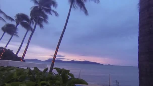 Kuala Lumpur Malaysia Asien Timlapse Sonnenuntergang Einem Strand Mit Palmen — Stockvideo