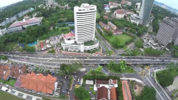 Kuala Lumpur Malásia Merdeka Square Sobrevoando Estradas Cidade Greenry Movendo — Vídeo de Stock