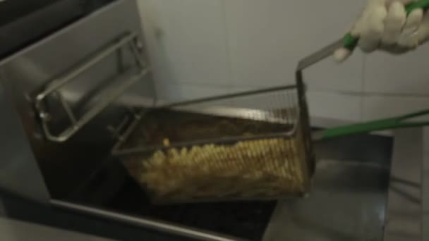Kızarmış Patatesleri Bir Kaseye Koymak — Stok video