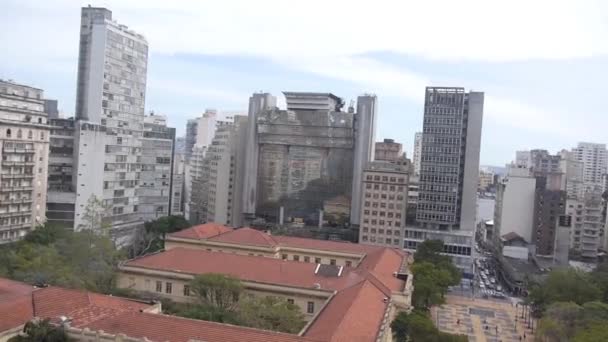 Cidade São Paulo Rodeada Por Edifícios Pan Esquerda Para Direita — Vídeo de Stock