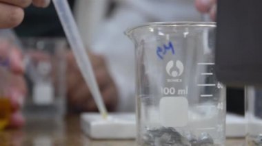 Kimya Laboratuarında Düşüren ile çalışan 2 Çocuk - Kapatın