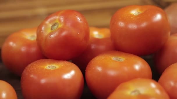 Tomaat Ruwe Tomaten Pan Van Links Naar Rechts — Stockvideo