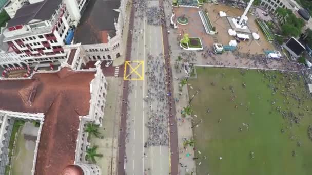 Kuala Lumpur Maleisië Merdeka Square Birds Eye Top View Merdeka — Stockvideo