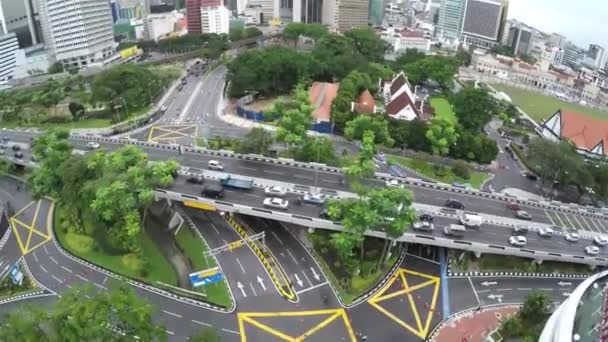 Κουάλα Λουμπούρ Μαλαισία Πλατεία Merdeka Κουάλα Λουμπούρ Δρόμοι Και Αυτοκινητόδρομοι — Αρχείο Βίντεο