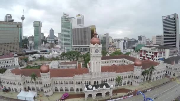 Kuala Lumpur Malásia Merdeka Square Praça Merdeka Ângulo Dianteiro Afastando — Vídeo de Stock