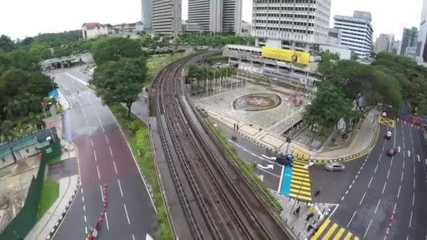 Kuala Lumpur Malaysia Merdeka Square Moving Lrt Train Track Road — Stock Video