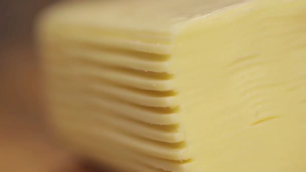 Cheese Slices Fokus Pull — Stockvideo