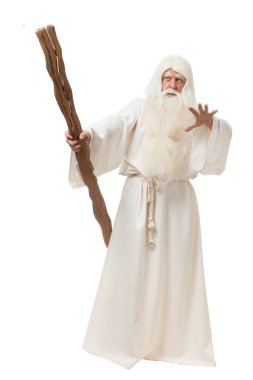 Bir adam bir büyücü kostüm