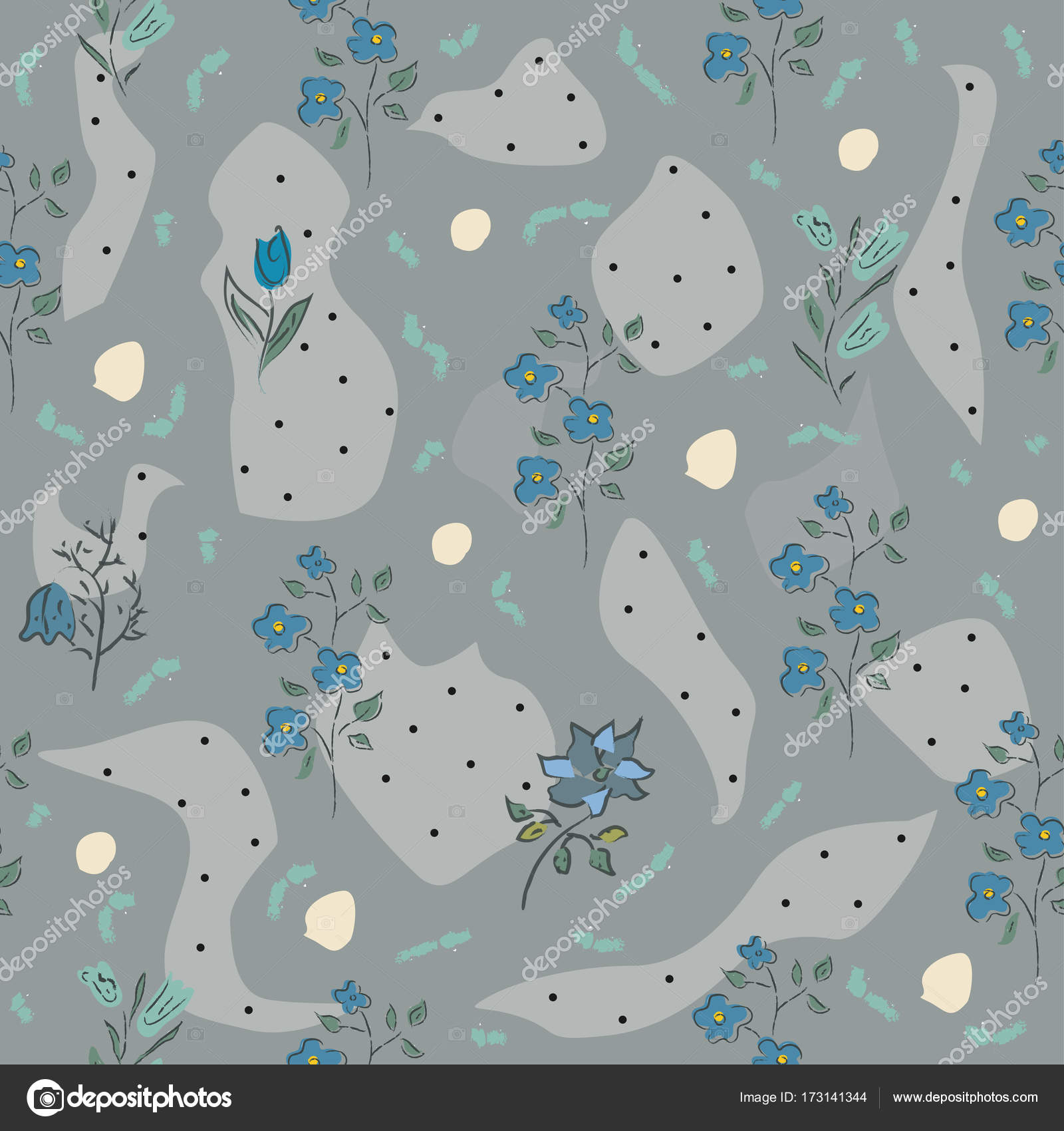 Reticolo di fiore disegnato a mano sveglio Disegno artistico colorato fiore Per sfondi gratis sfondi tessuto stampe tessuti avvolgimento carte