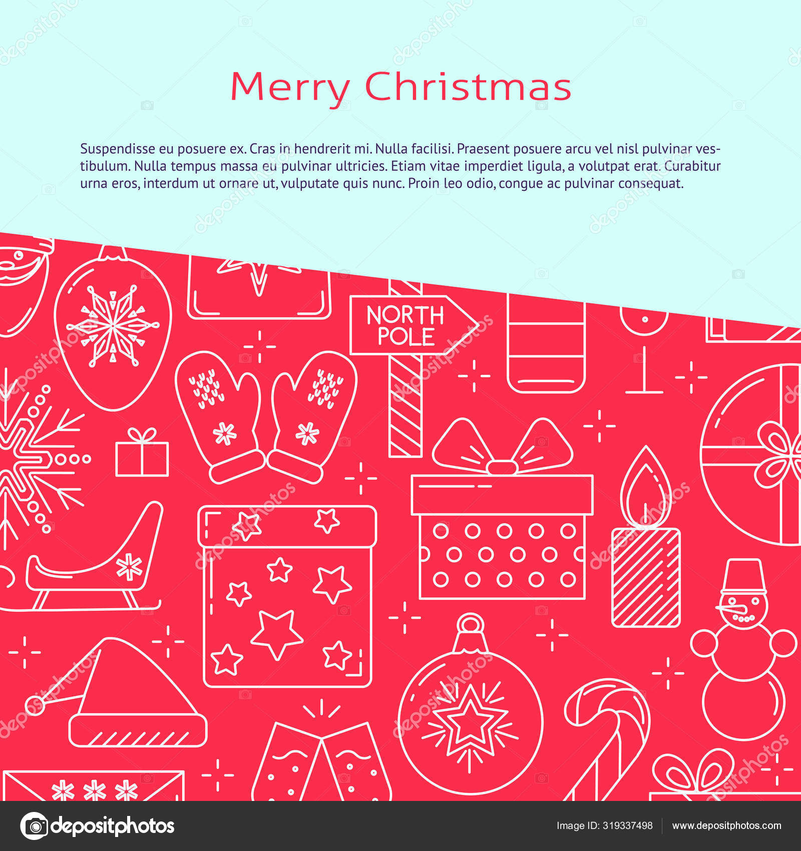 Frohe Weihnachten Banner Vorlage Im Linienstil Vektorgrafik Lizenzfreie Grafiken C Ekazansk Depositphotos