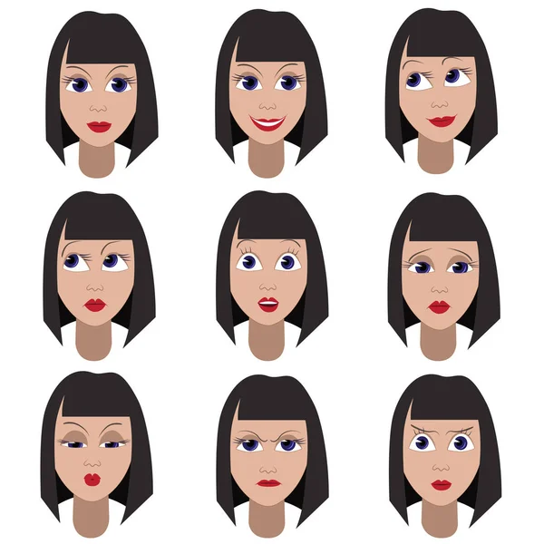 Aynı kız duyguların varyasyon kümesi. 