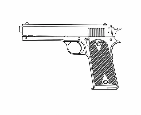 Automatic Pistol Colt Painting — Stock Photo, Image