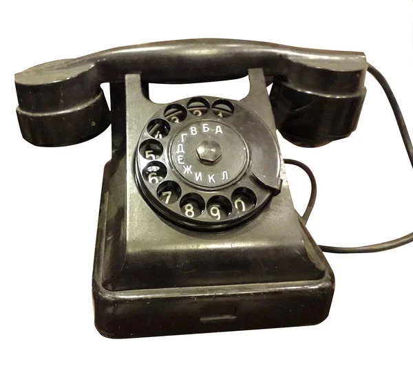 Gamla Antika Ebenholts Retro Telefon — Stockfoto