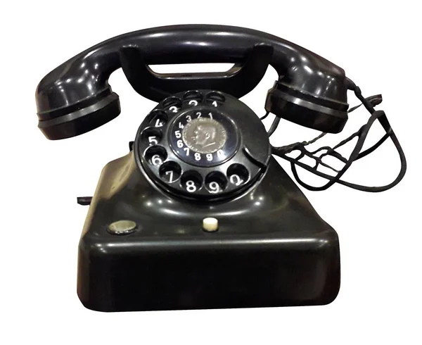 Gamla Antika Ebenholts Retro Telefon — Stockfoto