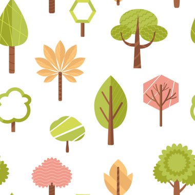 basit çizgi film ağaçlar içinde düz stil sorunsuz geçmiş