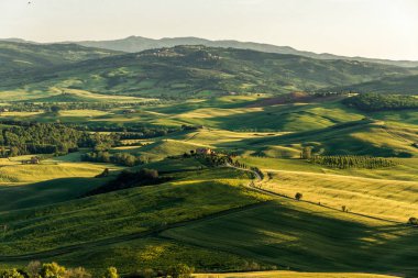 Val D' Orcia Pienza günbatımı, fantastik bir görünümü