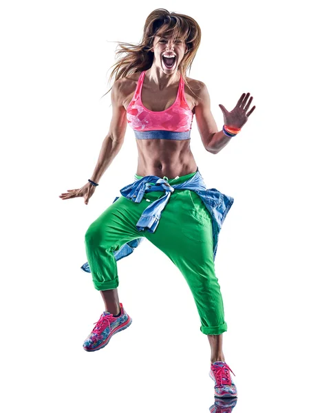 Woman fitness excercises dancer dancing — Stock Photo, Image