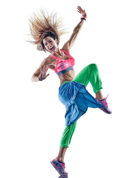 Жінка фітнес вправи танцівниця танцює — стокове фото
