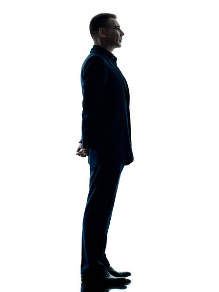 business man standing silhouette isolated